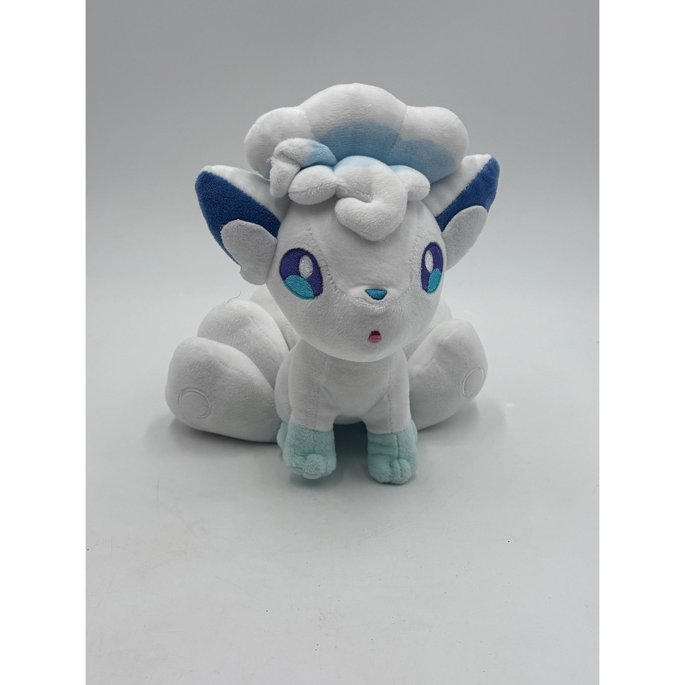 Pokemon Alolan Vulpix Plush White Blue Sitting Stuffed Animal Toy 8 inch